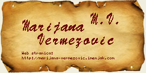 Marijana Vermezović vizit kartica